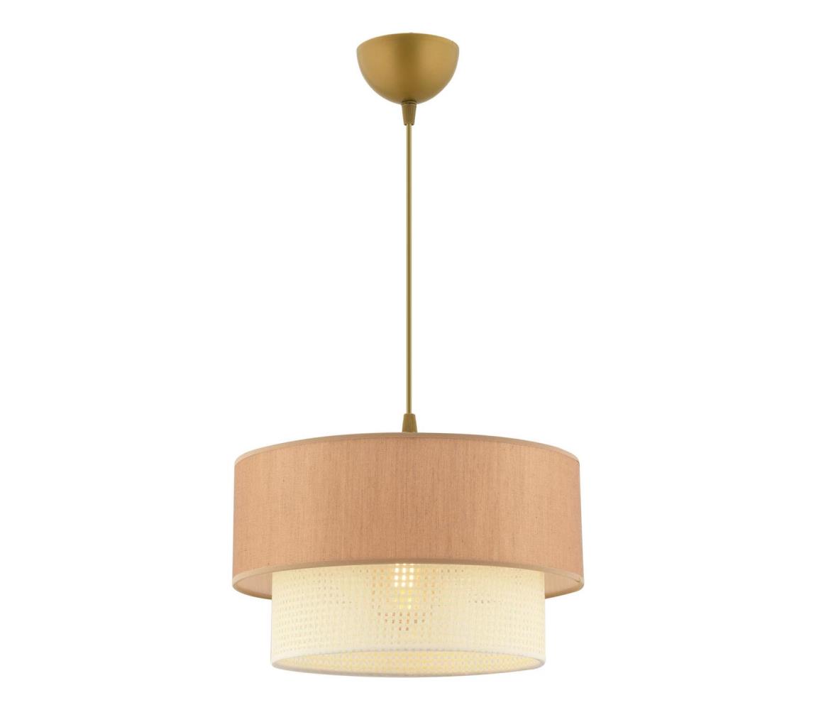 Zsinóros függőlámpa ECHO 1xE27/60W/230V barna/krém 390FLH2518