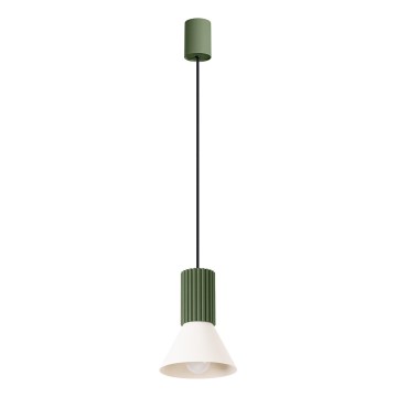 Zsinóros függőlámpa ESTRIA 1xE14/10W/230V Ø 14 cm zöld