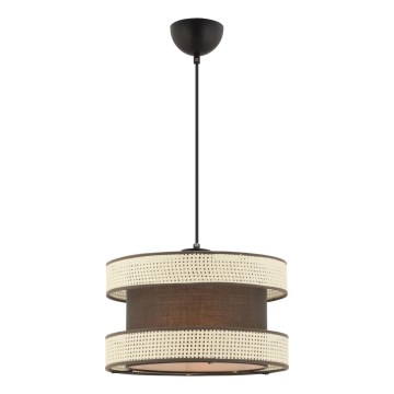 Zsinóros függőlámpa HALO 1xE27/60W/230V barna/krémszínű