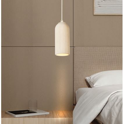 Zsinóros függőlámpa LAVINA 1xE27/35W/230V krémszínű