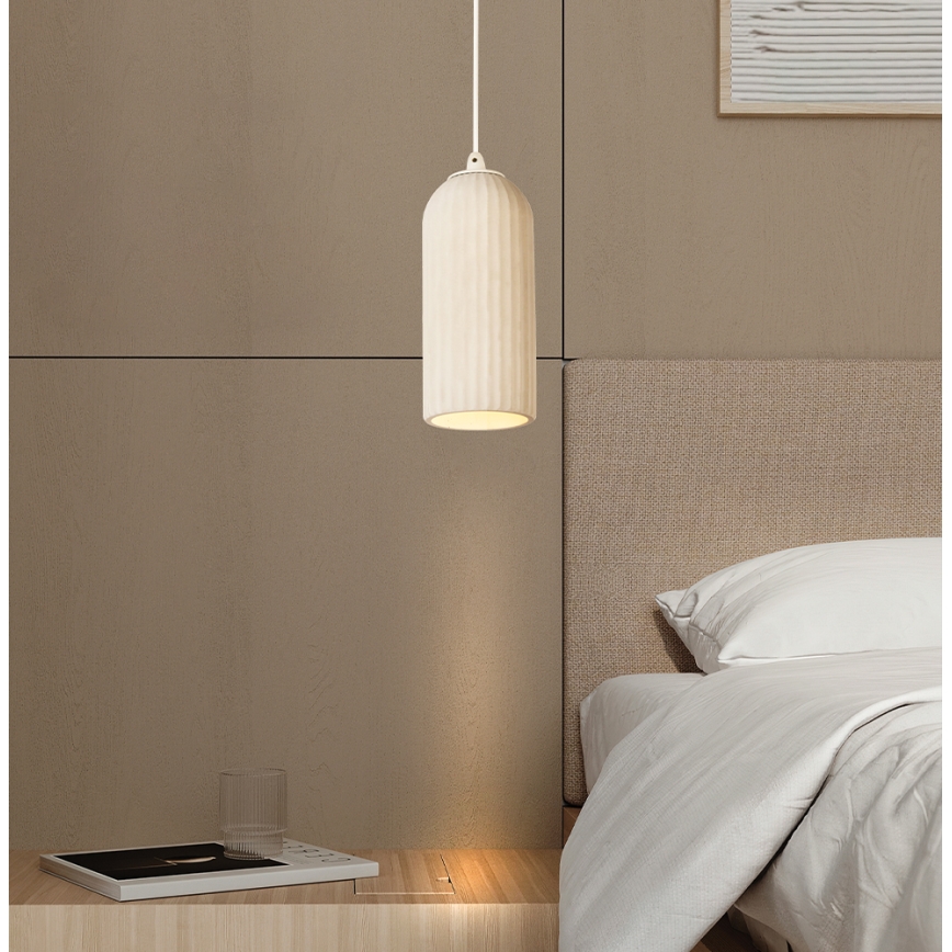 Zsinóros függőlámpa LAVINA 1xE27/35W/230V krémszínű