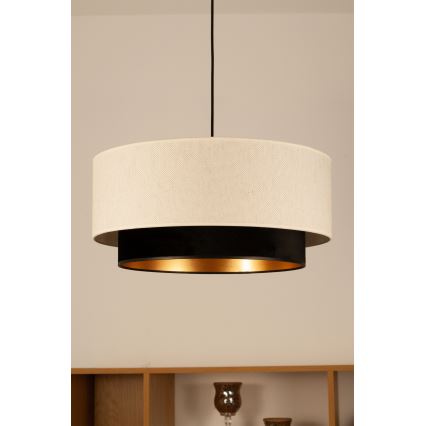 Zsinóros függőlámpa NATIA 1xE27/60W/230V, Ø 45 cm, fehér/fekete