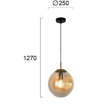 Zsinóros függőlámpa OSCAR 1xE27/40W/230V füstös bézs