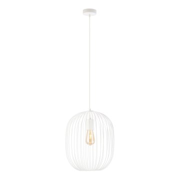Zsinóros függőlámpa OVELLA 1xE27/15W/230V Ø 34 cm krémszínű