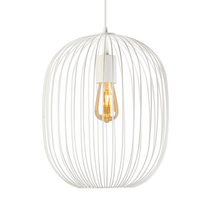 Zsinóros függőlámpa OVELLA 1xE27/15W/230V Ø 34 cm krémszínű