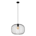 Zsinóros függőlámpa OVELLA 1xE27/15W/230V Ø46 cm fekete