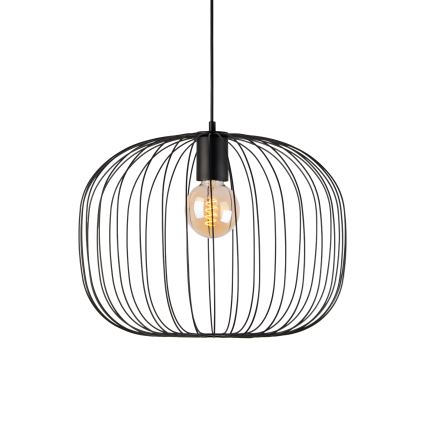 Zsinóros függőlámpa OVELLA 1xE27/15W/230V Ø46 cm fekete