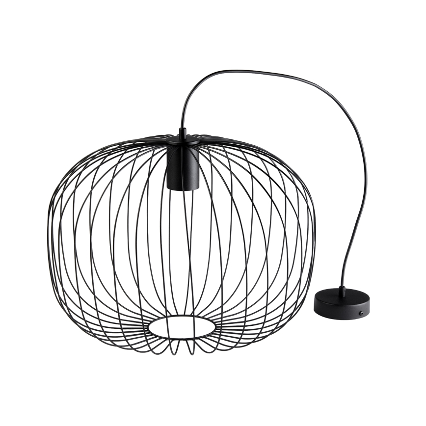 Zsinóros függőlámpa OVELLA 1xE27/15W/230V Ø46 cm fekete