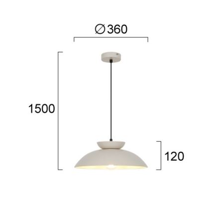 Zsinóros függőlámpa SUPERB 1xE27/40W/230V bézs