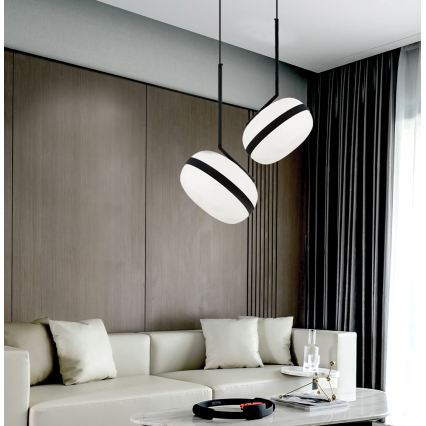 Zsinóros PALMA függőlámpa 1xE27/40W/230V fekete
