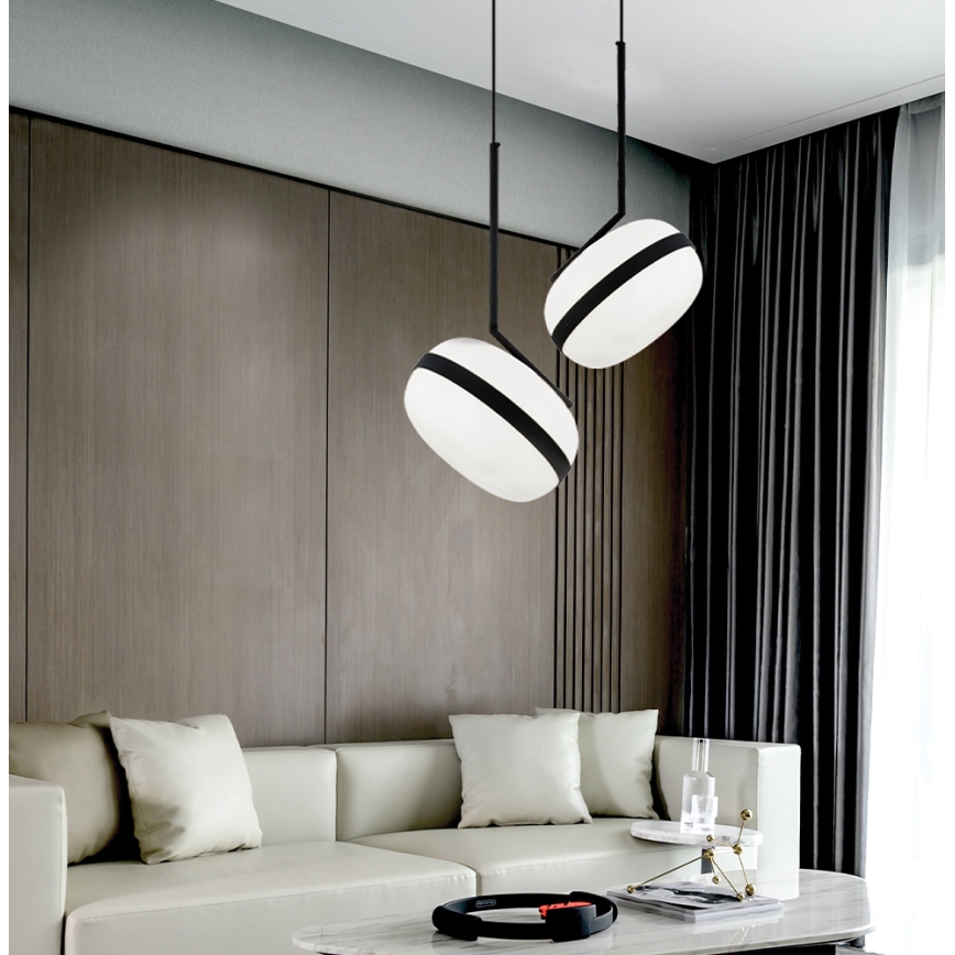 Zsinóros PALMA függőlámpa 1xE27/40W/230V fekete