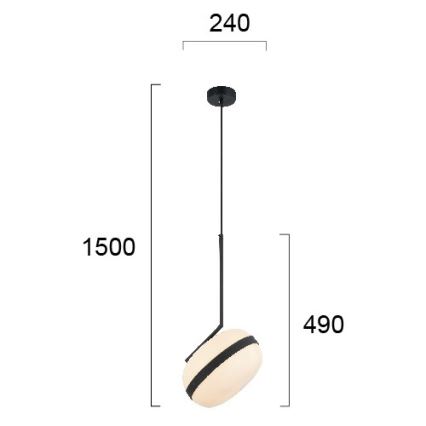 Zsinóros PALMA függőlámpa 1xE27/40W/230V fekete