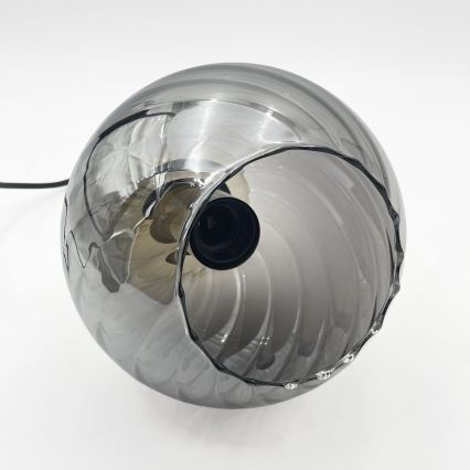 Zsinóros VELLO függőlámpa 1xE27/15W/230V fekete/füstös bézs/fekete
