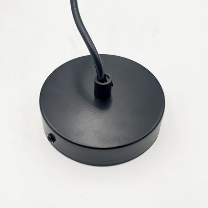 Zsinóros VELLO függőlámpa 1xE27/15W/230V fekete/füstös bézs/fekete