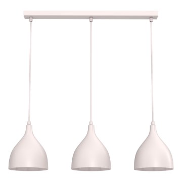 Zsinórral szerelt csillár NOAK CLASSIC 3xE27/15W/230V krémszínű