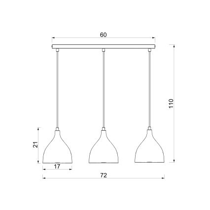 Zsinórral szerelt csillár NOAK CLASSIC 3xE27/15W/230V krémszínű