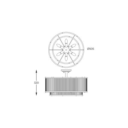 Zuma Line - Felületre szerelhető mennyezeti csillár 6xE14/60W/230V sárgaréz