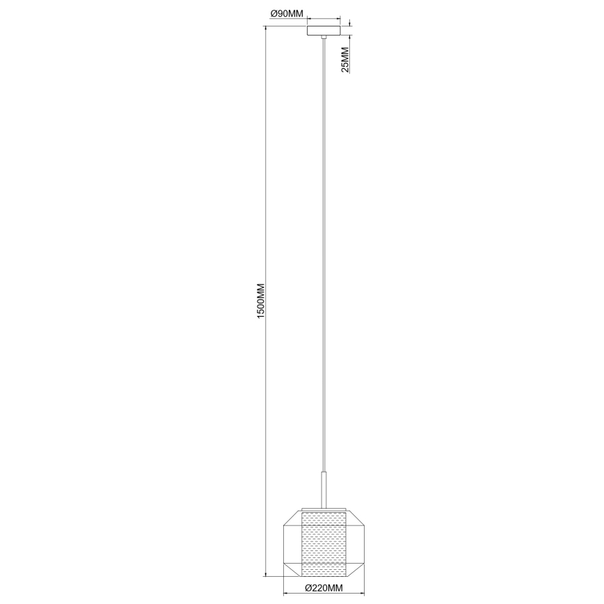 Zuma Line - Kábeles függeszték 1xE27/25W/230V átm. 22 cm arany/fekete