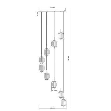 Zuma Line - LED csillár kábellel, 55W/230V, Ø 63 cm, arany