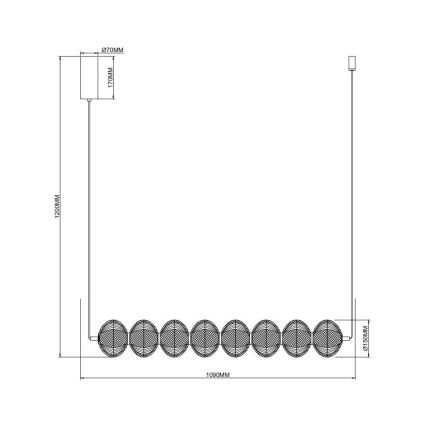 Zuma Line - LED csillár zsinóron LED/50W/230V arany