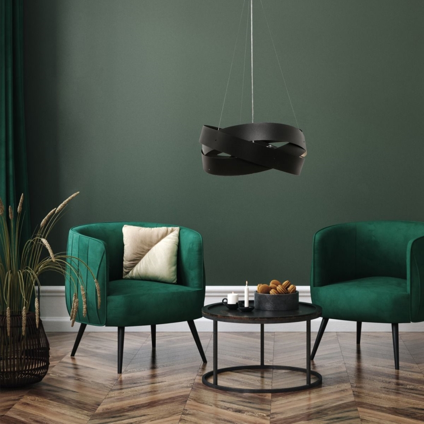 Zuma Line - Csillár zsinóron 3xE27/40W/230V fekete