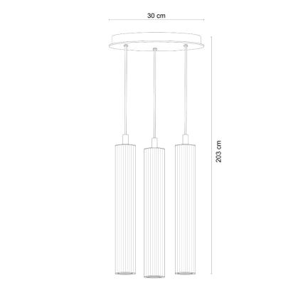 Zuma Line - Kábelre függesztett csillár 3xE14/7W/230V arany