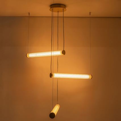 Zuma Line - LED fényerőszabályozható kábeles csillár LED/64W/230V 2700-6500K arany + távirányító