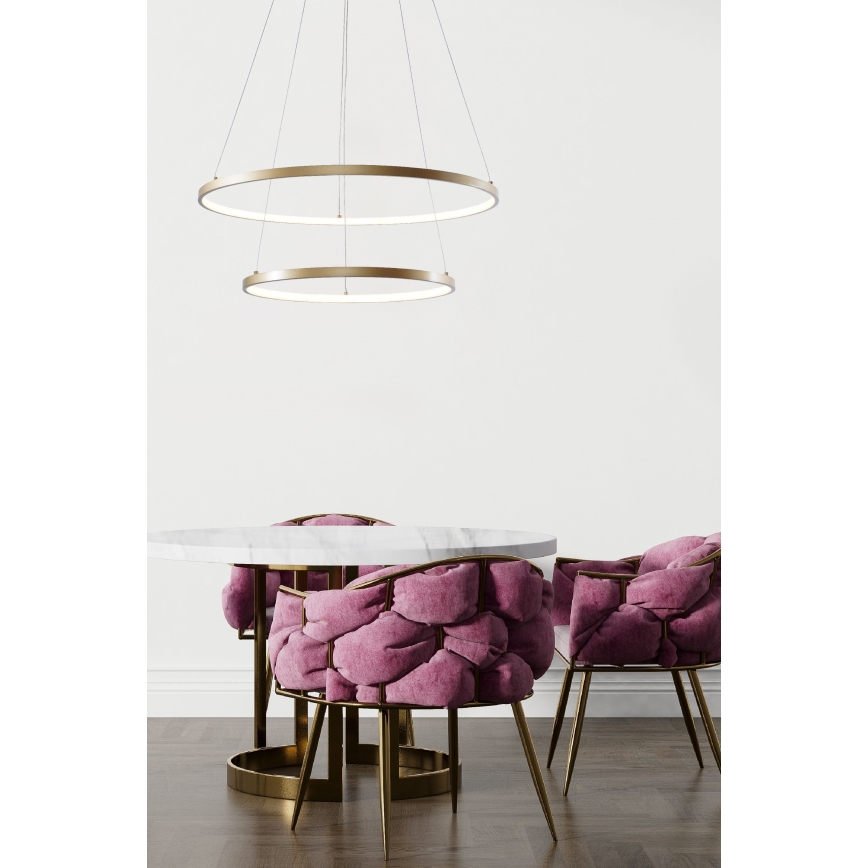 Zuma Line - LED Csillár zsinóron LED/50W/230V 3000/4000/6000K átm. 60 cm arany