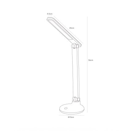 Zuma Line - LED Újratölthető asztali lámpa LED/6W/1200 mAh 3000/4500/6000K CRI 90 fehér