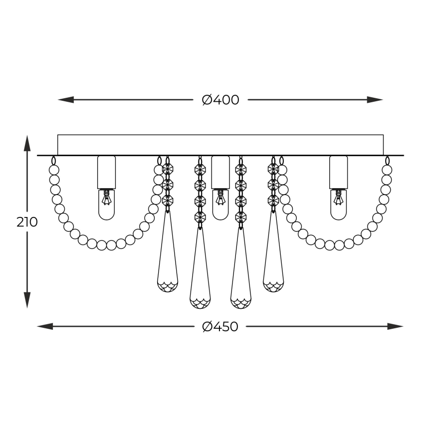 Zuma Line - Mennyezeti lámpa 6xG9/25W/230V átm. 45 cm fényezett króm