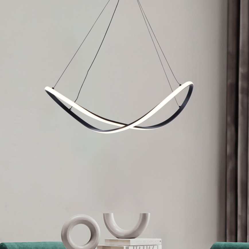 Zuma Line - LED Csillár zsinóron LED/45W/230V 3000/4000/6000K fekete