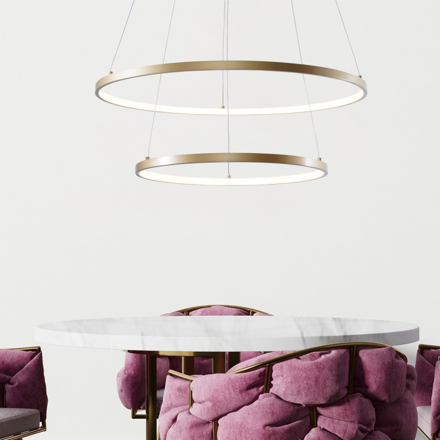 Zuma Line - LED Csillár zsinóron LED/60W/230V 3000/4000/6000K átm. 80 cm arany