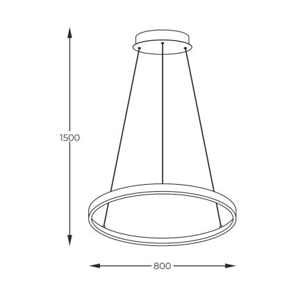 Zuma Line - LED csillár kábelen LED/36W/230V 3000/4000/6000K Ø 80 cm fekete