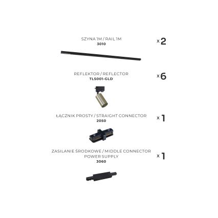 Zuma Line - Spotlámpa sínrendszerrel 6xGU10/35W/230V fekete/arany