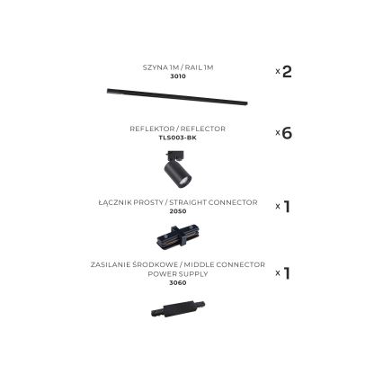 Zuma Line - Spotlámpa sínrendszerrel 6xGU10/35W/230V fekete