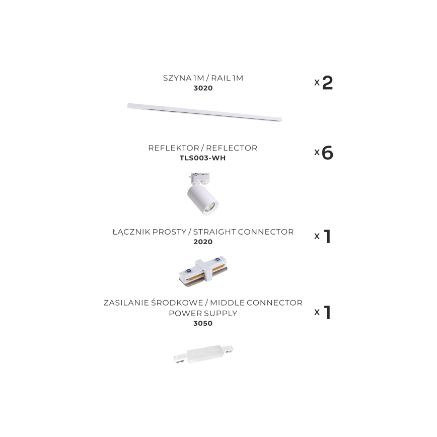 Zuma Line - Spotlámpa sínrendszerrel 6xGU10/35W/230V fehér