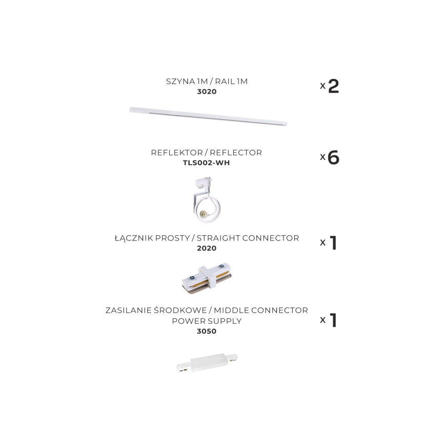 Zuma Line - Spotlámpa sínrendszerrel 6xGU10/10W/230V fehér