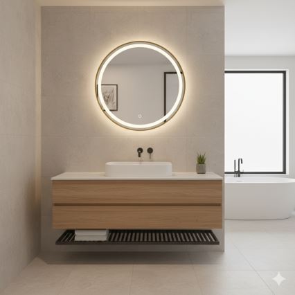 Zuma Line - LED-es fürdőszobai falitükör háttérvilágítással LED/36W/230V 3000/4000/6000K átm. 80 cm IP44 arany