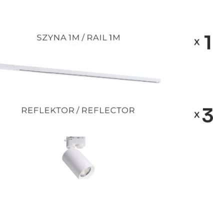 Zuma Line - Sínrendszeres spotlámpa 3xGU10/35W/230V fehér