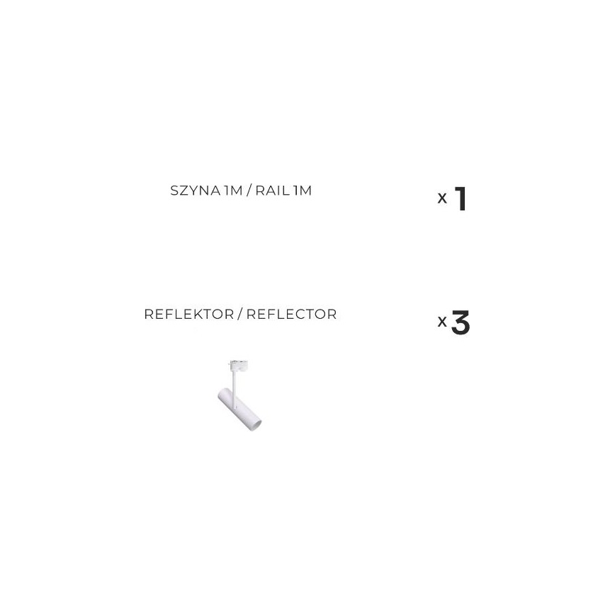 Zuma Line - Sínrendszerbe szerelhető spotlámpa 3xGU10/35W/230V fehér