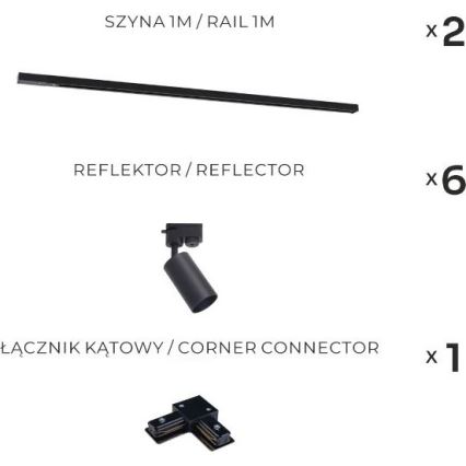 Zuma Line - 6x GU10/35W/230V sínes rendszerű spotlámpa, fekete