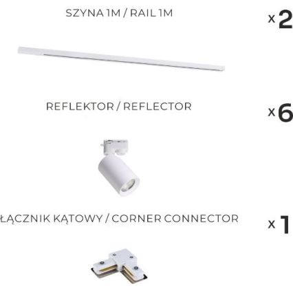 Zuma Line - Sínrendszeres spotlámpa 6xGU10/35W/230V fehér