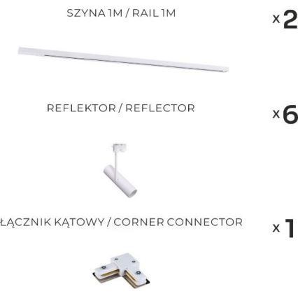 Zuma Line - Sínes rendszerű spotlámpa 6xGU10/35W/230V fehér