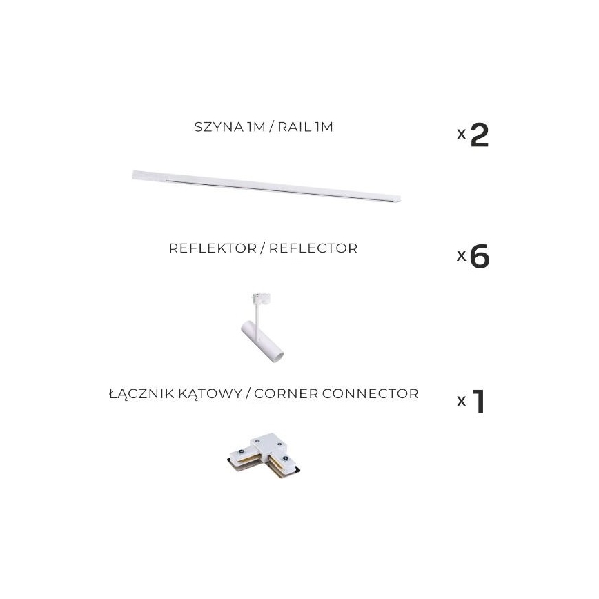 Zuma Line - Sínes rendszerű spotlámpa 6xGU10/35W/230V fehér