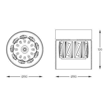 Zuma Line - Kristály mennyezeti lámpa 1xG9/28W/230V réz
