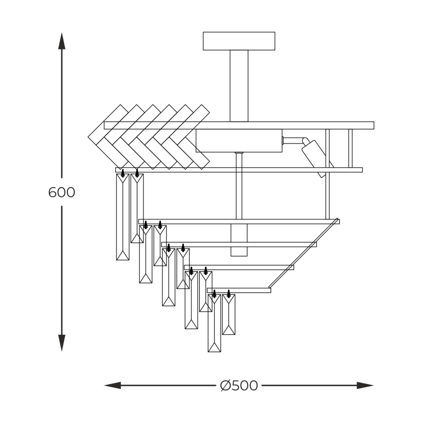 Zuma Line - Csillár rúdon 9xE14/40W/230V arany