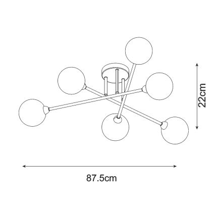 Zuma Line - Felületre szerelhető csillár 6xG9/3W/230V fekete