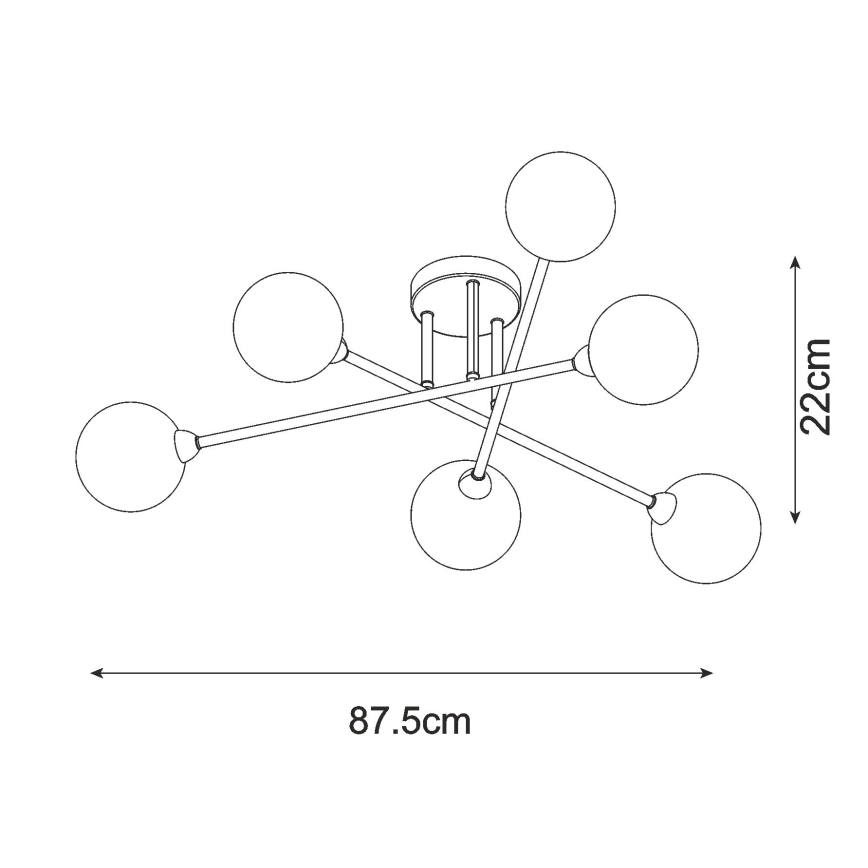 Zuma Line - Felületre szerelhető csillár 6xG9/3W/230V fekete