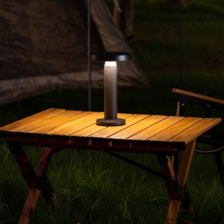 Zuma Line - LED dimmelhető napelemes asztali lámpa LED/2W/2000 mAh IP44 fekete