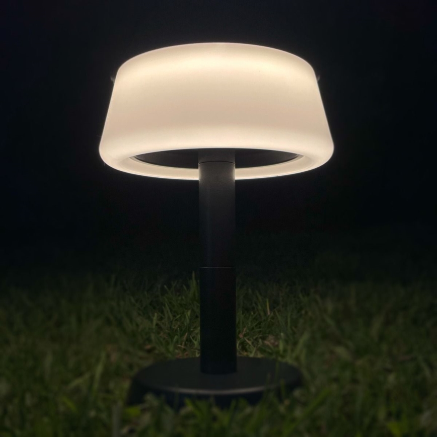 Zuma Line - LED állítható fényerejű napelemes asztali lámpa LED/2,2W/2000 mAh IP44 fekete